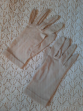 Charger l'image dans la galerie, Gants vintage Bérénice - Tissu écru à losanges texturés. Taille 6,5.