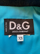 Charger l'image dans la galerie, Manteau vintage Armande - Tweed à franges et denim. Taille S, 36, 38. D&G - Dolce & Gabanna. Made in Italy.