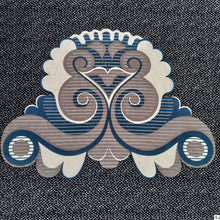 Charger l'image dans la galerie, Foulard vintage Morgan - En pure soie. Volutes. Lanvin Paris. Made in France.