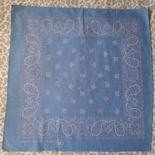 Charger l'image dans la galerie, Bandana Géorgia - Imprimé cachemire bleu et rose. Made in U.S.A