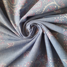 Charger l'image dans la galerie, Bandana Géorgia - Imprimé cachemire bleu et rose. Made in U.S.A