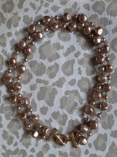 Charger l'image dans la galerie, Collier Darcy - Double rangs de perles champagnes. Agatha. Made in France