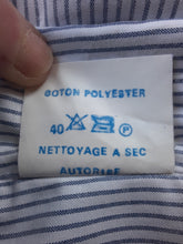 Charger l'image dans la galerie, Chemise vintage Martin - Blanc à rayures bleues à logo. Taille L, 40, 42. La poste. C. Bocage.