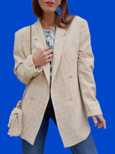 Charger l'image dans la galerie, Blazer vintage Amélie - A carreaux. Boyfriend. Taille XXL, 44, 46. Cacharel. Made in France