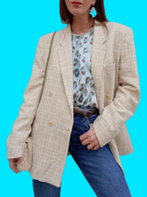 Charger l'image dans la galerie, Blazer vintage Amélie - A carreaux. Boyfriend. Taille XXL, 44, 46. Cacharel. Made in France