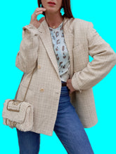 Charger l'image dans la galerie, Blazer vintage Amélie - A carreaux. Boyfriend. Taille XXL, 44, 46. Cacharel. Made in France