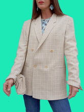 Charger l'image dans la galerie, Blazer vintage Amélie - A carreaux. Boyfriend. Taille XXL, 44, 46. Cacharel. Made in France