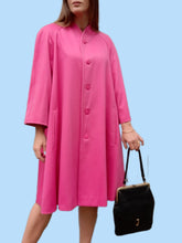 Charger l'image dans la galerie, Manteau vintage Solveig - Laine rose, oversize. Taille M, L, 38, 40, 42
