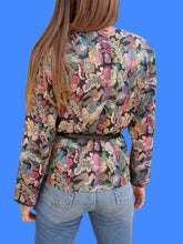 Charger l'image dans la galerie, Veste vintage Lucile - En Jacquard fleuri. Taille L, 40, 42. Nathalie Andersen. Made in France