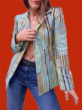 Charger l'image dans la galerie, Blazer "Seconde" Élise - Bleu à imprimé. Taille S, 36, 38. Bazar. Christian Lacroix.