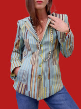 Charger l'image dans la galerie, Blazer "Seconde" Élise - Bleu à imprimé. Taille S, 36, 38. Bazar. Christian Lacroix.