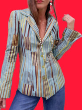 Charger l'image dans la galerie, Blazer "Seconde" Élise - Bleu à imprimé. Taille S, 36, 38. Bazar. Christian Lacroix.