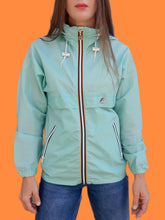 Charger l'image dans la galerie, K-Way vintage Annaëlle - Coupe-vent imperméable bleu turquoise. Taille S, 36, 38. Made in France.