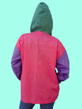 Charger l'image dans la galerie, Coupe-vent vintage Odile - Imperméable color-block. Taille L, 40, 42.