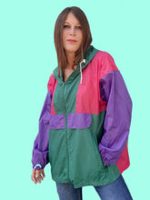 Charger l'image dans la galerie, Coupe-vent vintage Odile - Imperméable color-block. Taille L, 40, 42.