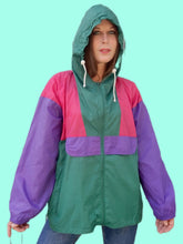 Charger l'image dans la galerie, Coupe-vent vintage Odile - Imperméable color-block. Taille L, 40, 42.