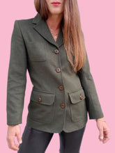 Charger l'image dans la galerie, Veste vintage Nadège - Laine & cachemire vert. Taille S, 36, 38. Cyrillus.