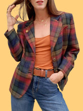 Charger l'image dans la galerie, Blazer vintage Joséphine - Carreaux boyish. Taille L, 40, 42. Carole Richard. Made in France.
