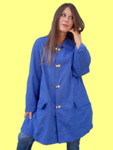 Charger l'image dans la galerie, Coupe vent vintage Luna - Bleu roi. Taille XXL, 44, 46. Dispari by Incom