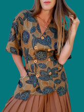 Charger l'image dans la galerie, Veste vintage Monica - Imprimé ethnique en lin. Taille XL, 42, 44.
