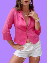 Charger l'image dans la galerie, Blazer vintage Elise - Coton rose. Taille XS, 34, 36. Mirko