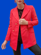 Charger l'image dans la galerie, Blazer vintage Leslie - Rouge, fermeture croisée. Taille M, 38, 40. Ted Lapidus.