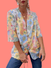 Charger l'image dans la galerie, Blazer vintage Ambroise - Fleuri. Taille XL, 42, 44. Karting. Made in France.