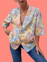 Charger l'image dans la galerie, Blazer vintage Ambroise - Fleuri. Taille XL, 42, 44. Karting. Made in France.