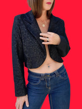 Charger l'image dans la galerie, Blazer vintage Julia - Black. Taille S, 36, 38. Ficelle. Made in France.