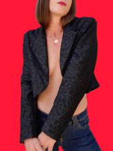 Charger l'image dans la galerie, Blazer vintage Julia - Black. Taille S, 36, 38. Ficelle. Made in France.