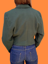 Charger l'image dans la galerie, Veste vintage Agathe - Cropped vert sapin. Taille M, 38, 40. Made in France