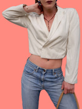 Charger l'image dans la galerie, Blazer vintage Jeanne - Blanc cassé. Fermeture croisée à double boutonnage. Taille M, 38, 40. Made in France