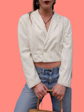 Charger l'image dans la galerie, Blazer vintage Jeanne - Blanc cassé. Fermeture croisée à double boutonnage. Taille M, 38, 40. Made in France