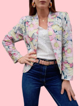 Charger l'image dans la galerie, Blazer vintage Angèle - Fleuri rose pastel. Taille M, 38, 40.