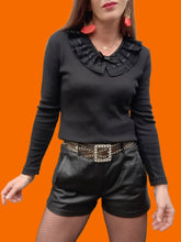 Charger l'image dans la galerie, Haut "Seconde" Perette - Col en tulle froncé. Taille S, 36, 38. Côte Anglaise. Made in France.