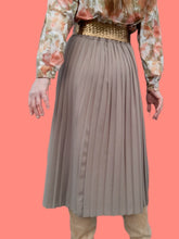Charger l'image dans la galerie, Jupe vintage Léontine - Plissé marron clair. Taille S / M, 36 38, 40.