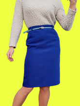 Charger l'image dans la galerie, Jupe crayon vintage Line - Bleu roi. Taille XS, 34, 36. Made in France