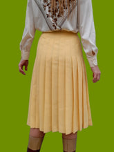 Charger l'image dans la galerie, Jupe vintage Téssy - Plissée jaune. Taille L, 40, 42. Weinberg. Made in France
