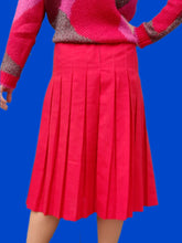 Charger l'image dans la galerie, Jupe vintage Molly. Plissée rouge. Longueur midi. Taille L, 40, 42. Made in France