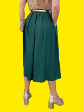 Charger l'image dans la galerie, Jupe culotte vintage Maggy - Vert émeraude. Plissée. Taille XS, 34, 36.