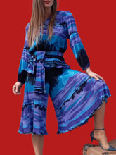 Charger l'image dans la galerie, Ensemble vintage Nathaline - Tunique & jupe culotte en crêpe, Taille unique ou S, M, L, 38, 40, 42. Fabriqué en France
