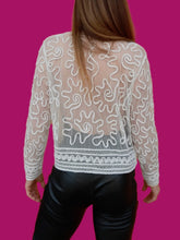 Charger l'image dans la galerie, Boléro vintage Constance - Voile transparent orné de perles et de broderies. Taille M, 38, 40