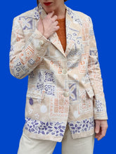 Charger l'image dans la galerie, Blazer vintage Olivia - Sable fleuris. Taille M, 38, 40. Devernois.