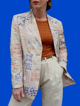 Charger l'image dans la galerie, Blazer vintage Olivia - Sable fleuris. Taille M, 38, 40. Devernois.