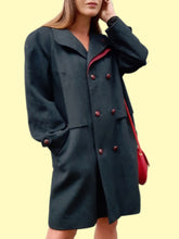 Charger l'image dans la galerie, Duffle-coat vintage Emilia - Alpacca loden vert sapin. Taille XL, 42, 44. Made in France