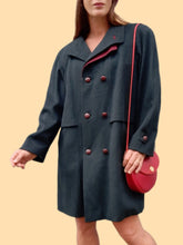 Charger l'image dans la galerie, Duffle-coat vintage Emilia - Alpacca loden vert sapin. Taille XL, 42, 44. Made in France