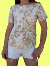 Charger l'image dans la galerie, Veste vintage Betty - Imprimé fleuri pastel. Taille S, 36, 38. Fabriqué en France