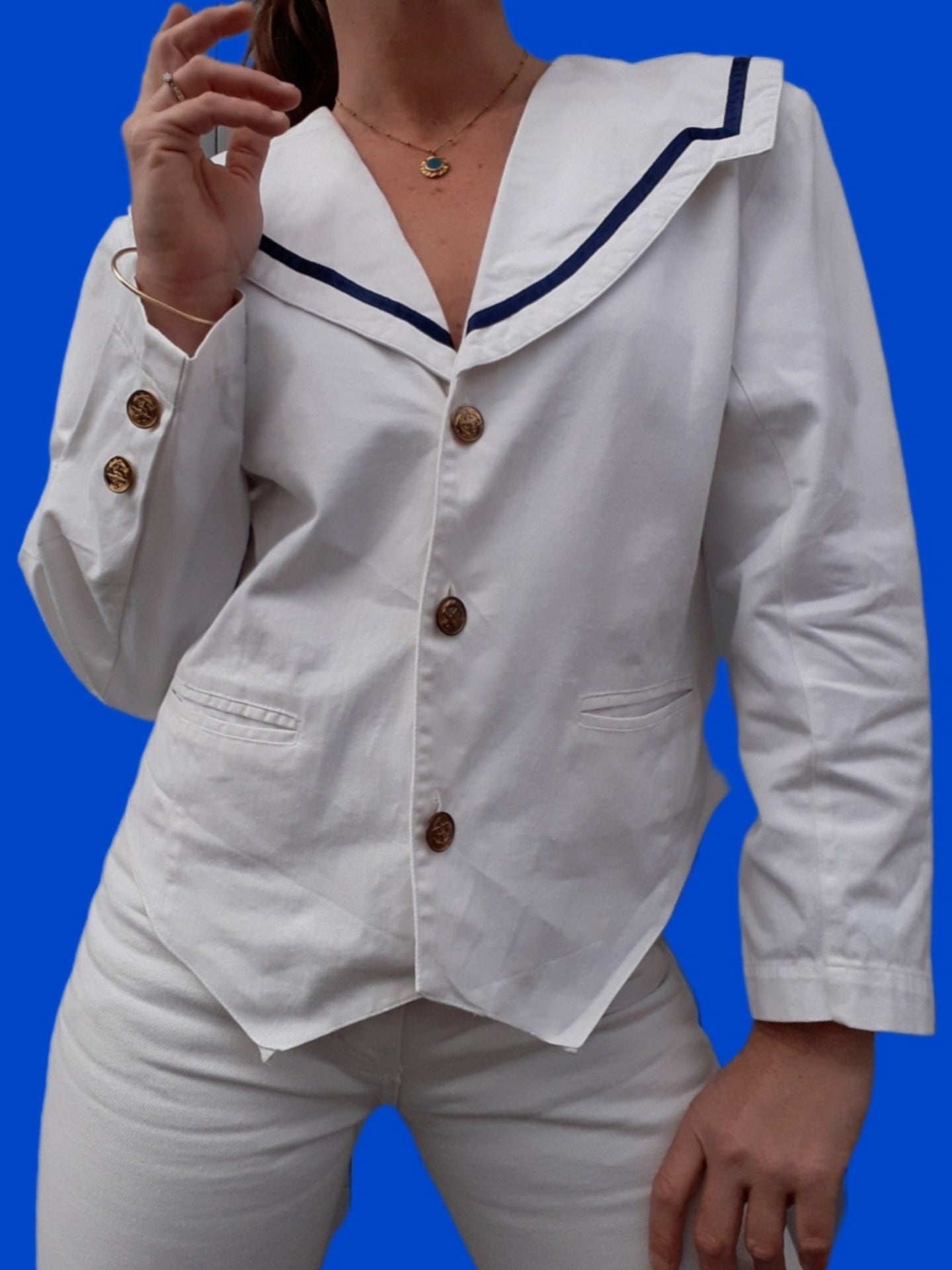 Veste Vintage Maill Océan Bretagne – Taille 44 Marine, 100% Laine, Très Bon état