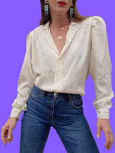 Charger l'image dans la galerie, Chemisier vintage Lorraine - Irisé fleuri ton sur ton. Taille M, 38, 40.