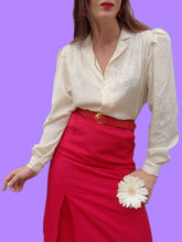 Charger l'image dans la galerie, Chemisier vintage Lorraine - Irisé fleuri ton sur ton. Taille M, 38, 40.